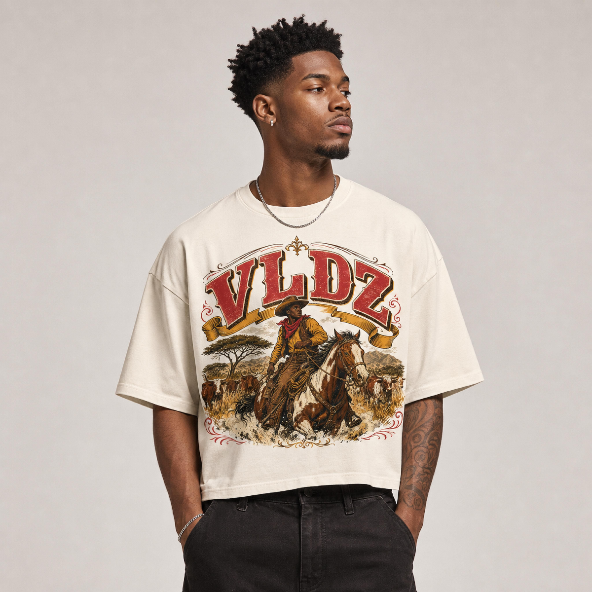 VLDZ Premium Oversized boxy crop Tees