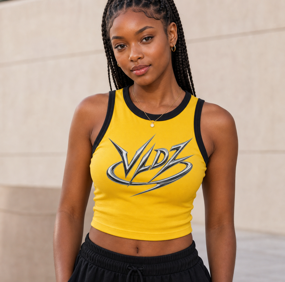 VLDZ  Ringer sleeveless  Crop Top